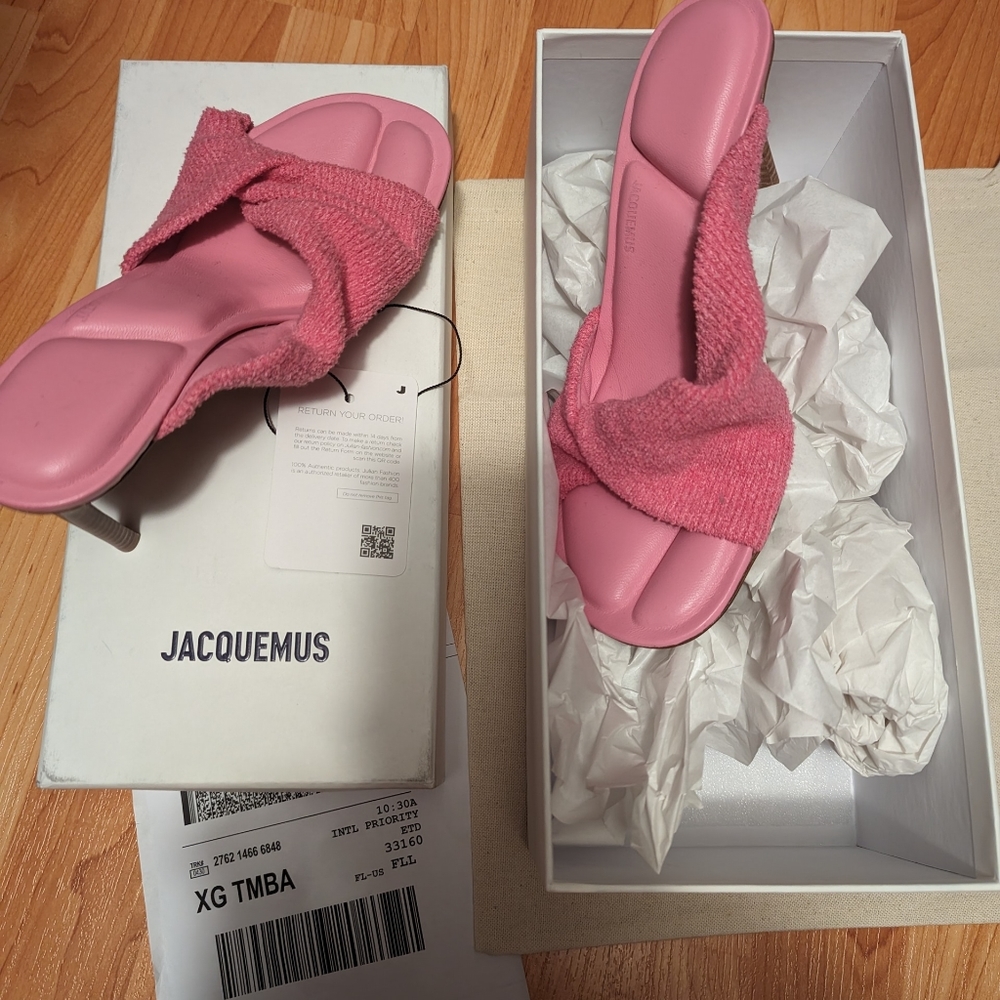 ‼️SOLD on VC‼️JACQUEMUS "LES MULES BAGNU" TERRY CLOTH SANDALS - Picture 16 of 17